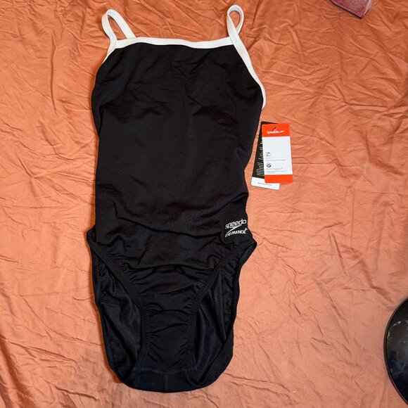 Speedo Endurance+ Flyback Training One Piece Swimsuit - Black/White - 6/32 - Picture 2 of 9